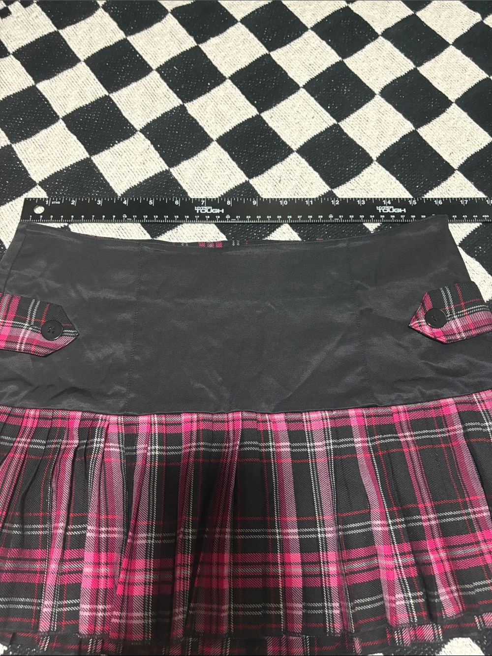 Vintage Candie's Plaid Pleated Micro Mini Skirt - Picture 6 of 7